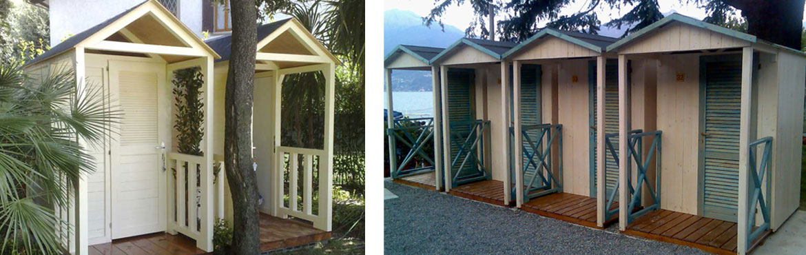 cabine in legno per stabilimenti balneari